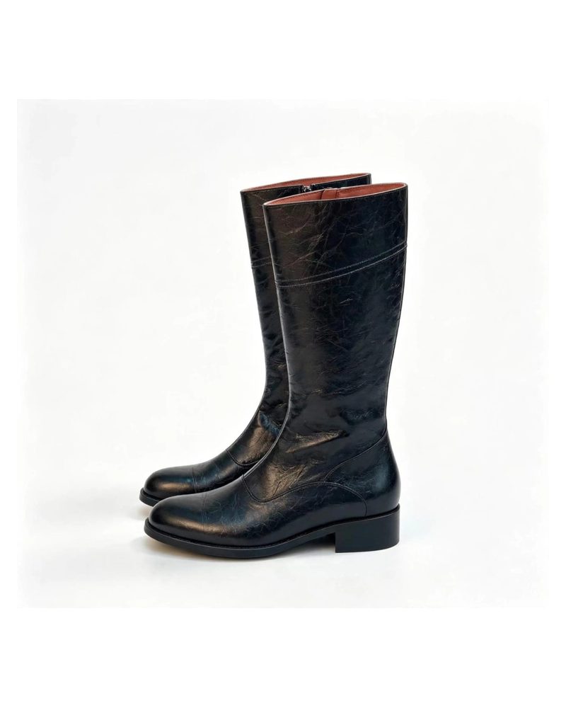 La Brillante — men's black knee-high leather boot, photo 1
