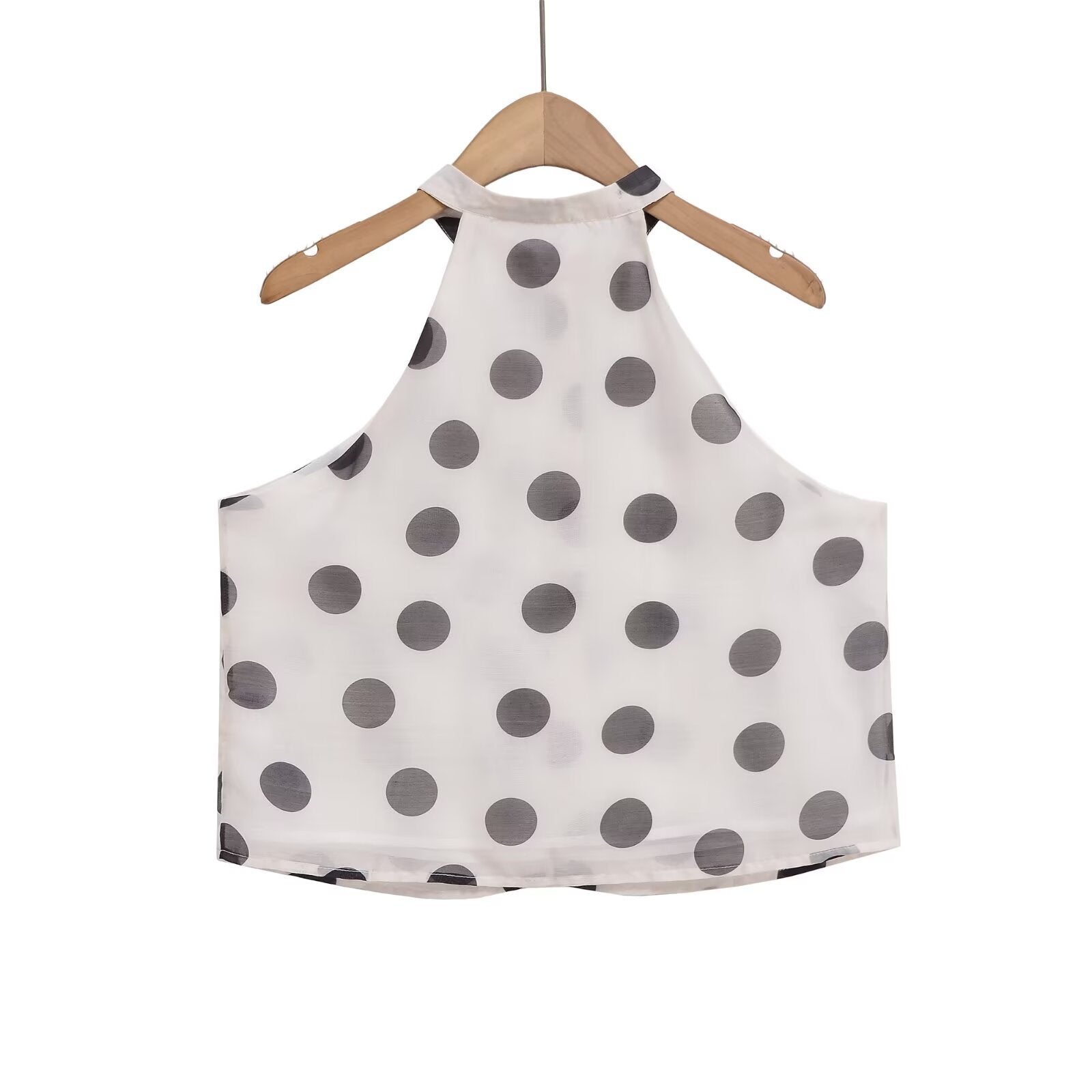 Polka dot neck top+polka dot skirt and pants set for women