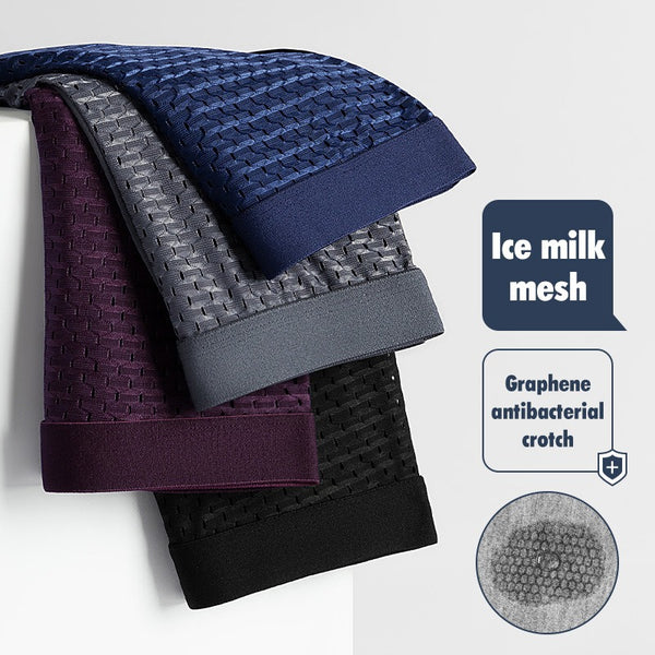 Mesh ice silk mesh underwear for men's square angle underwear