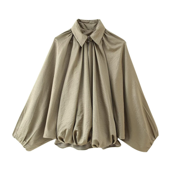 Collar long sleeved puffy baseball jacket women's jacket