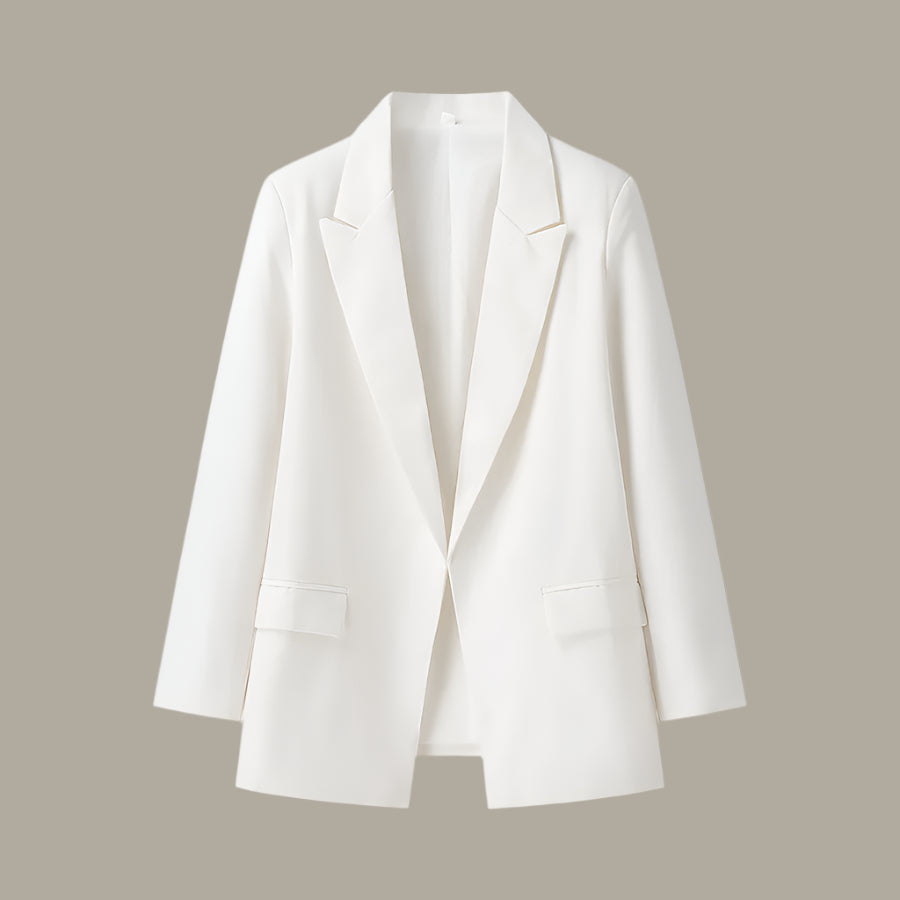 Fashionable buttonless collar linen suit jacket