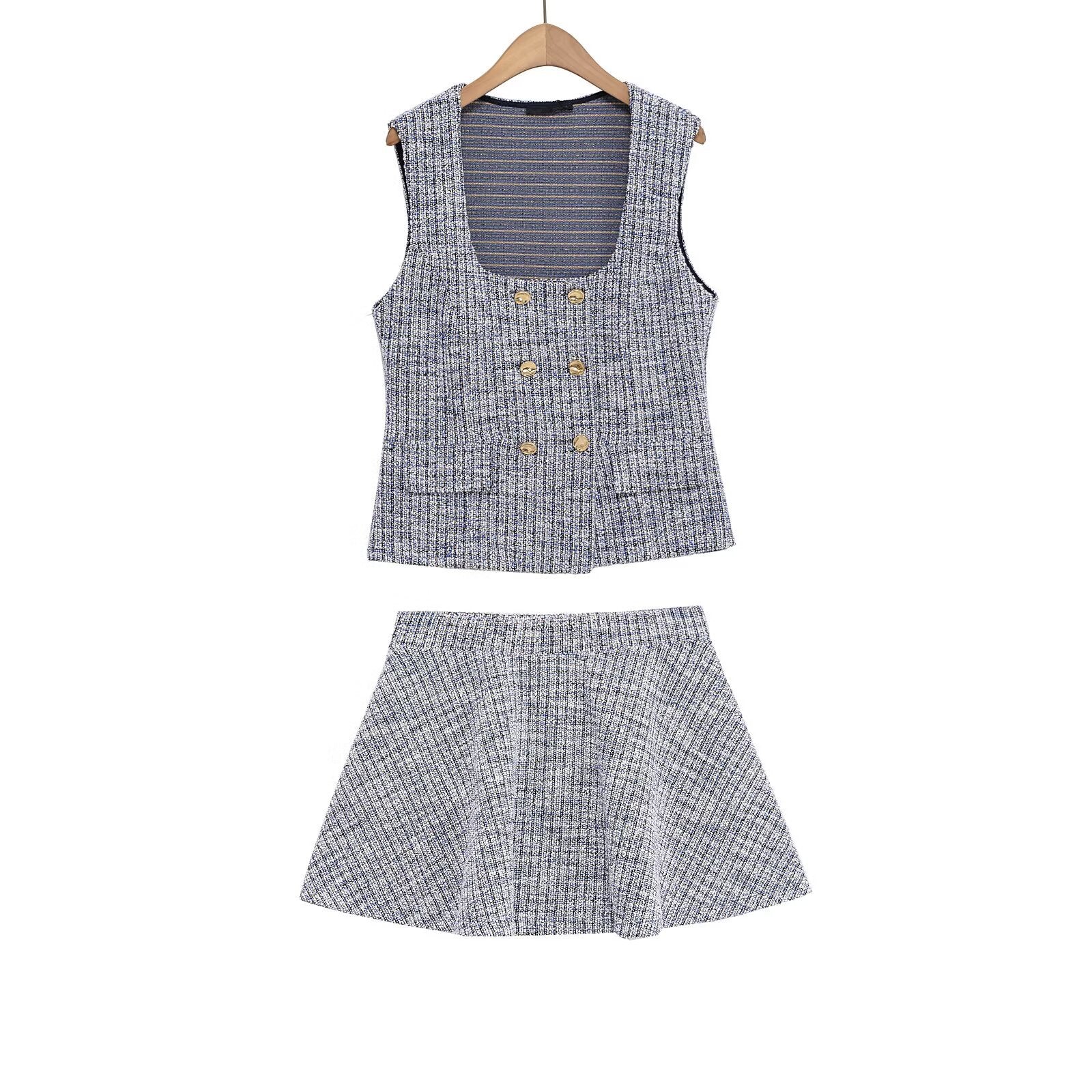 Xiaoxiangfeng sleeveless top+skirt set