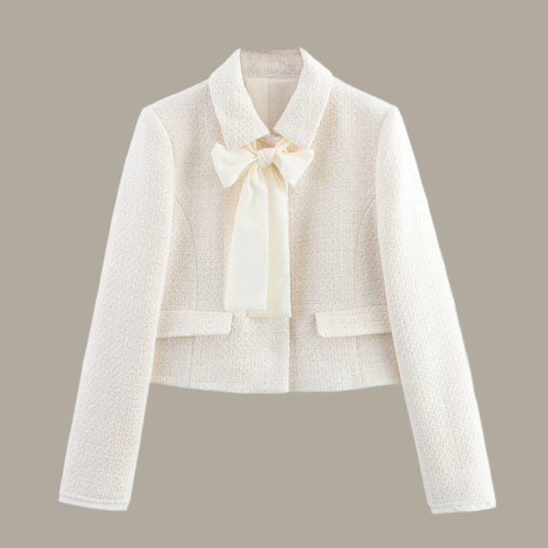 Women's collar long sleeved butterfly tie tied suit jacket