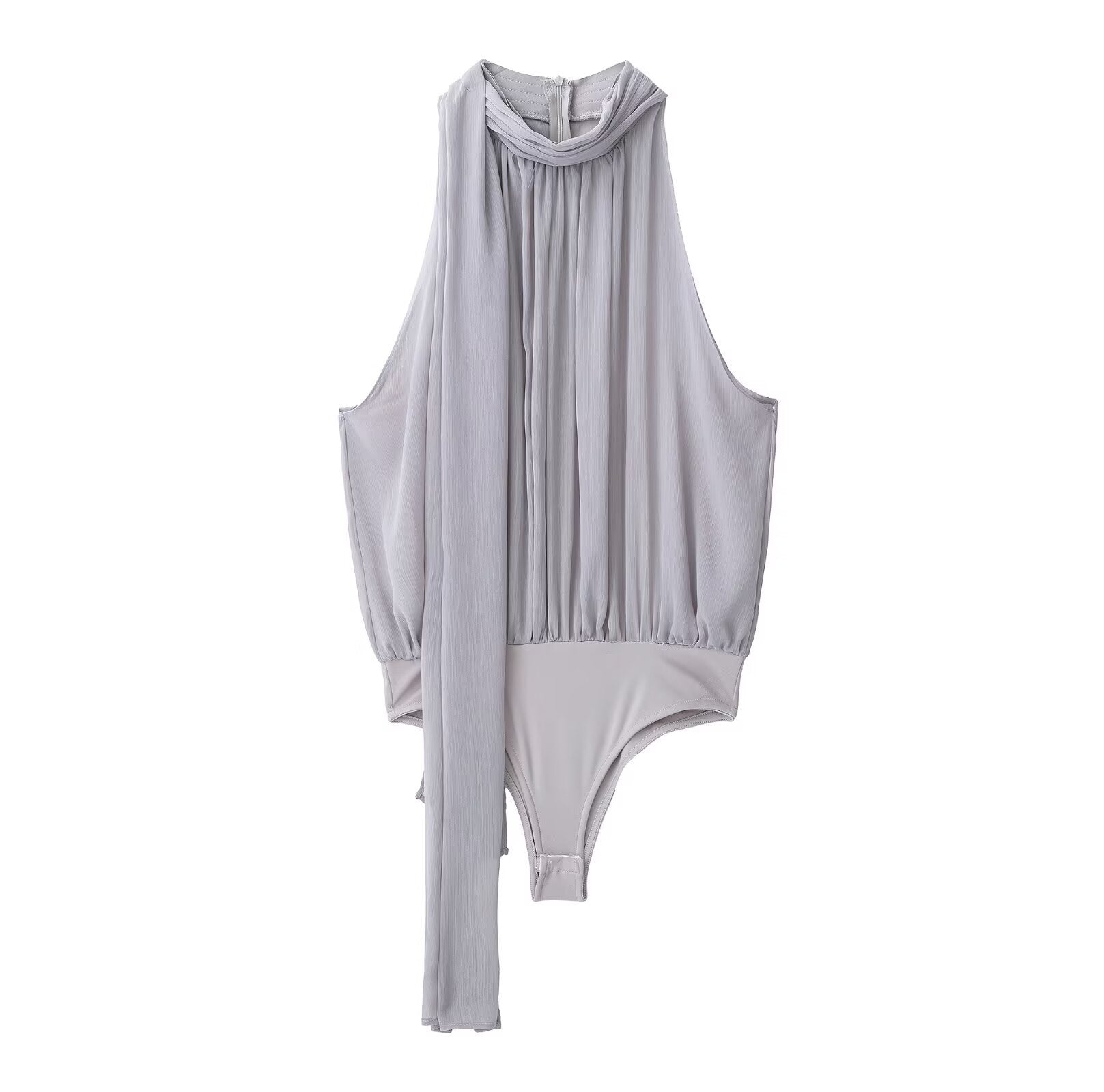 Women's European and American style scarf decoration jumpsuit+skirt set