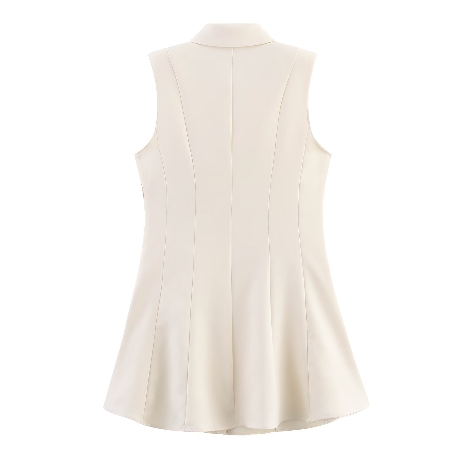 Fashionable single breasted shoulder padded slim fit short dress for women