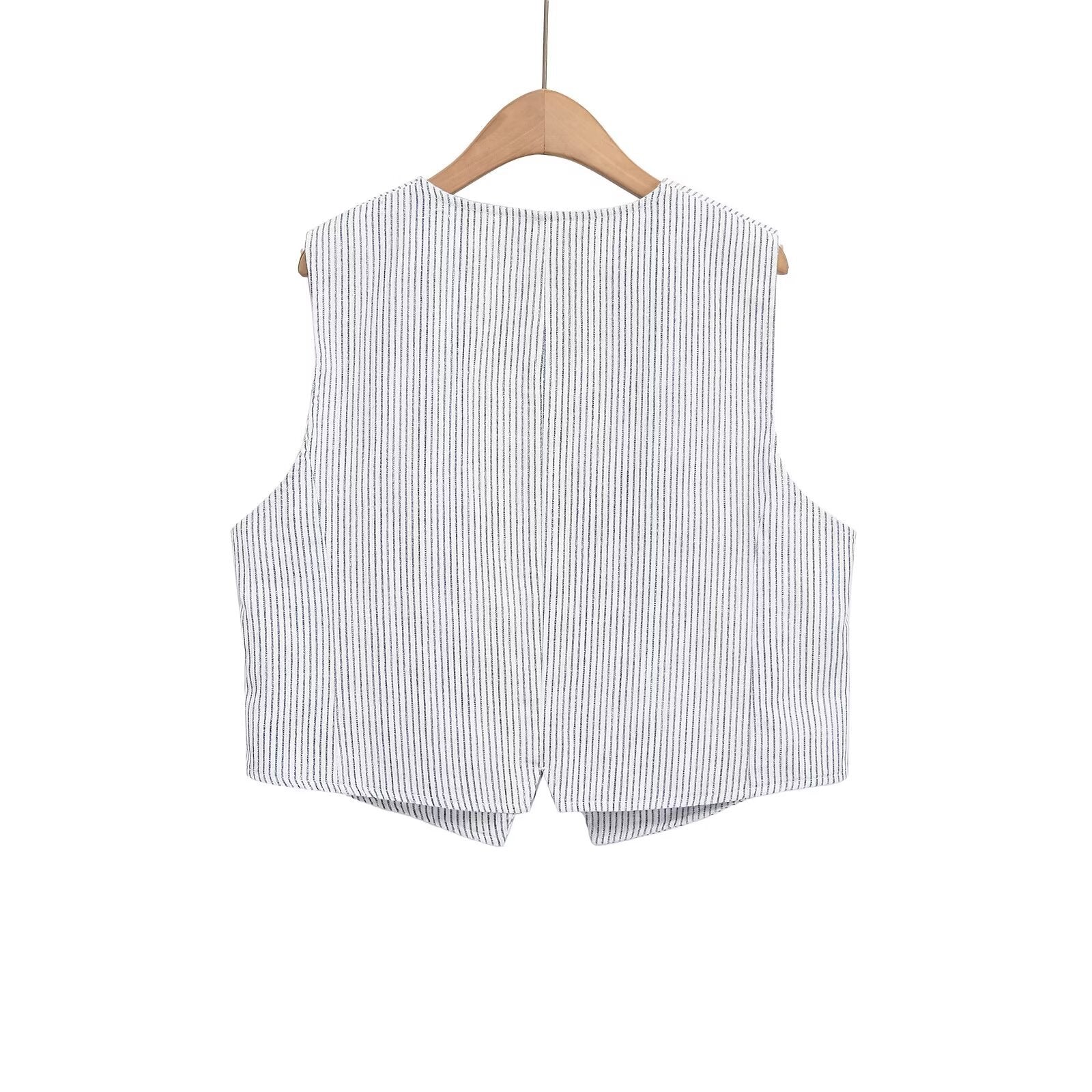 Striped vest top+striped shorts set for women