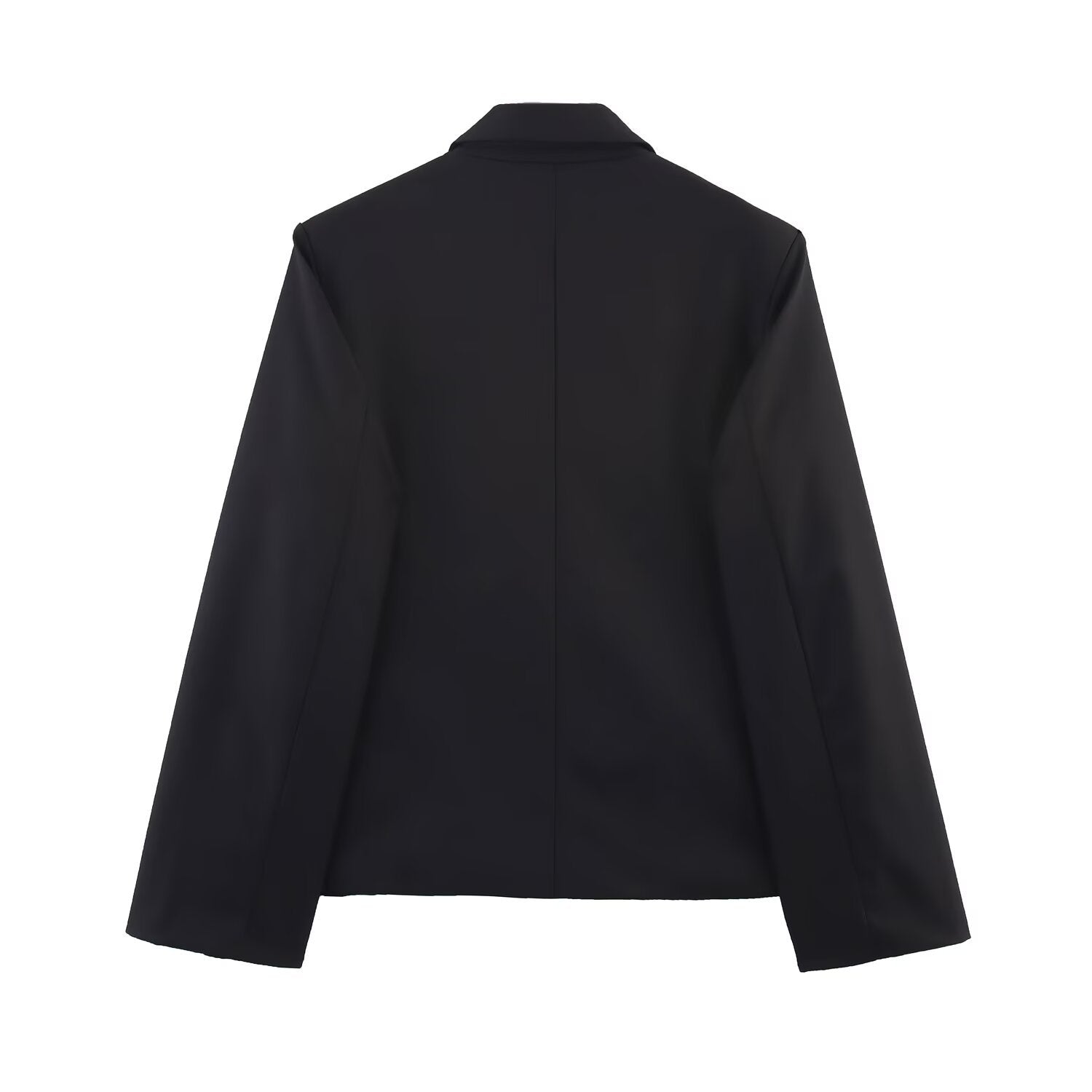 Fashionable double breasted lapel long sleeved suit jacket for women