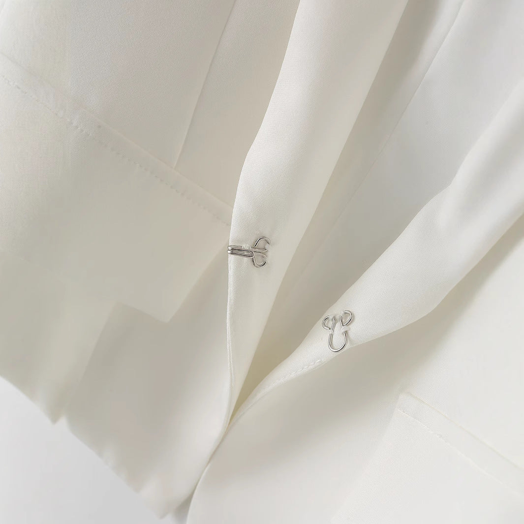 One button short long sleeved suit jacket for women