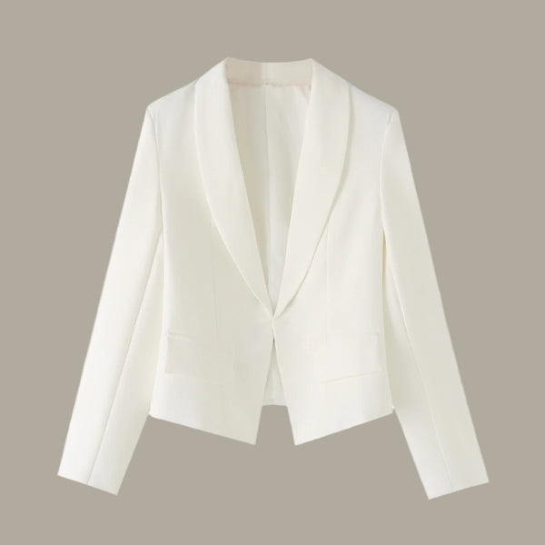 One button short long sleeved suit jacket for women