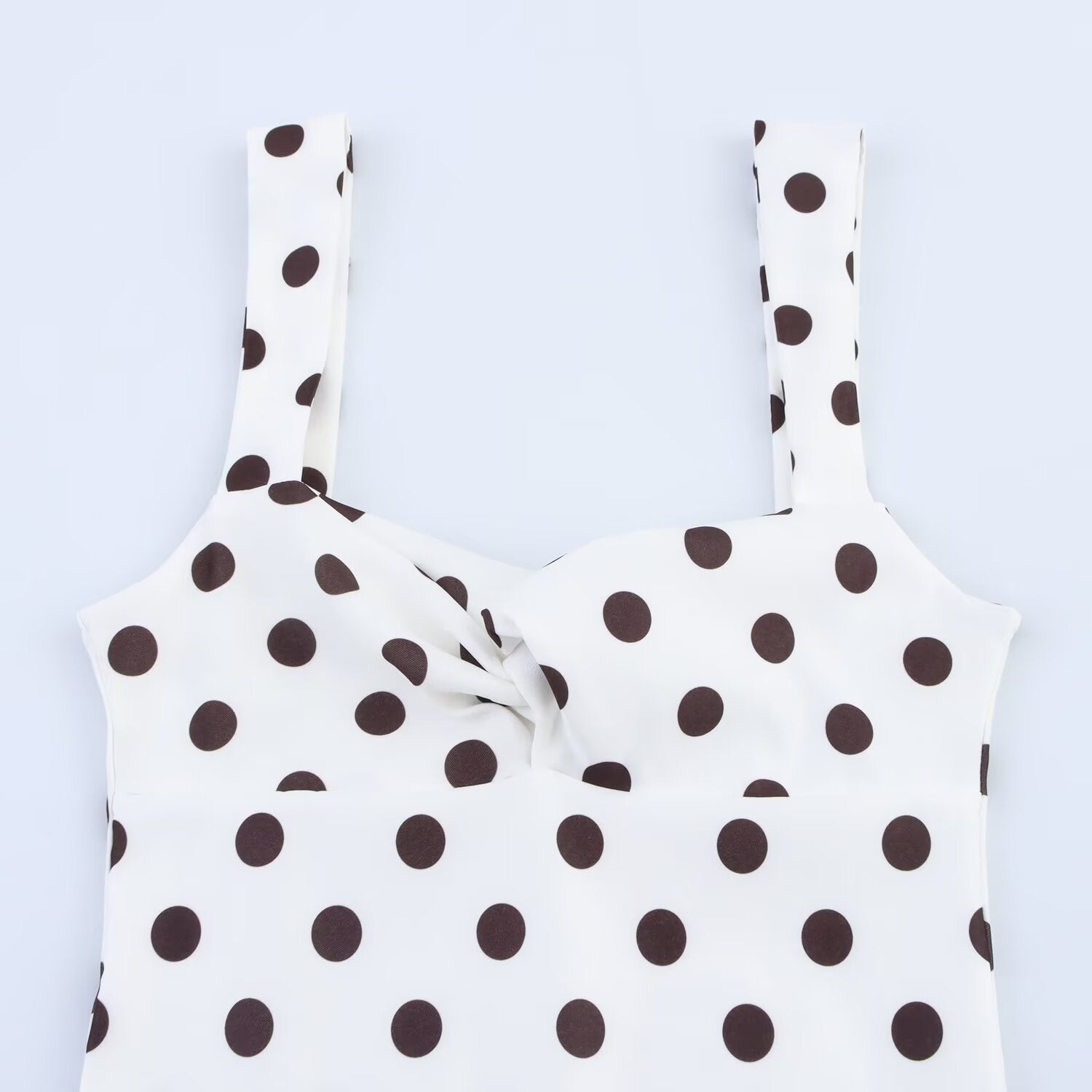 Color blocked polka dot short suspender dress for women