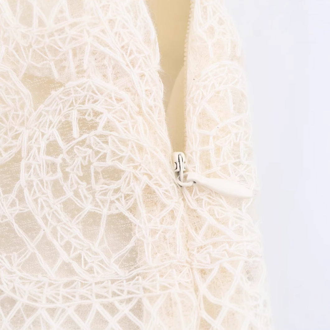 Women's European and American style lace hollow suspender lace dress