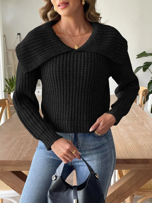 New autumn and winter large collar pullover sweater