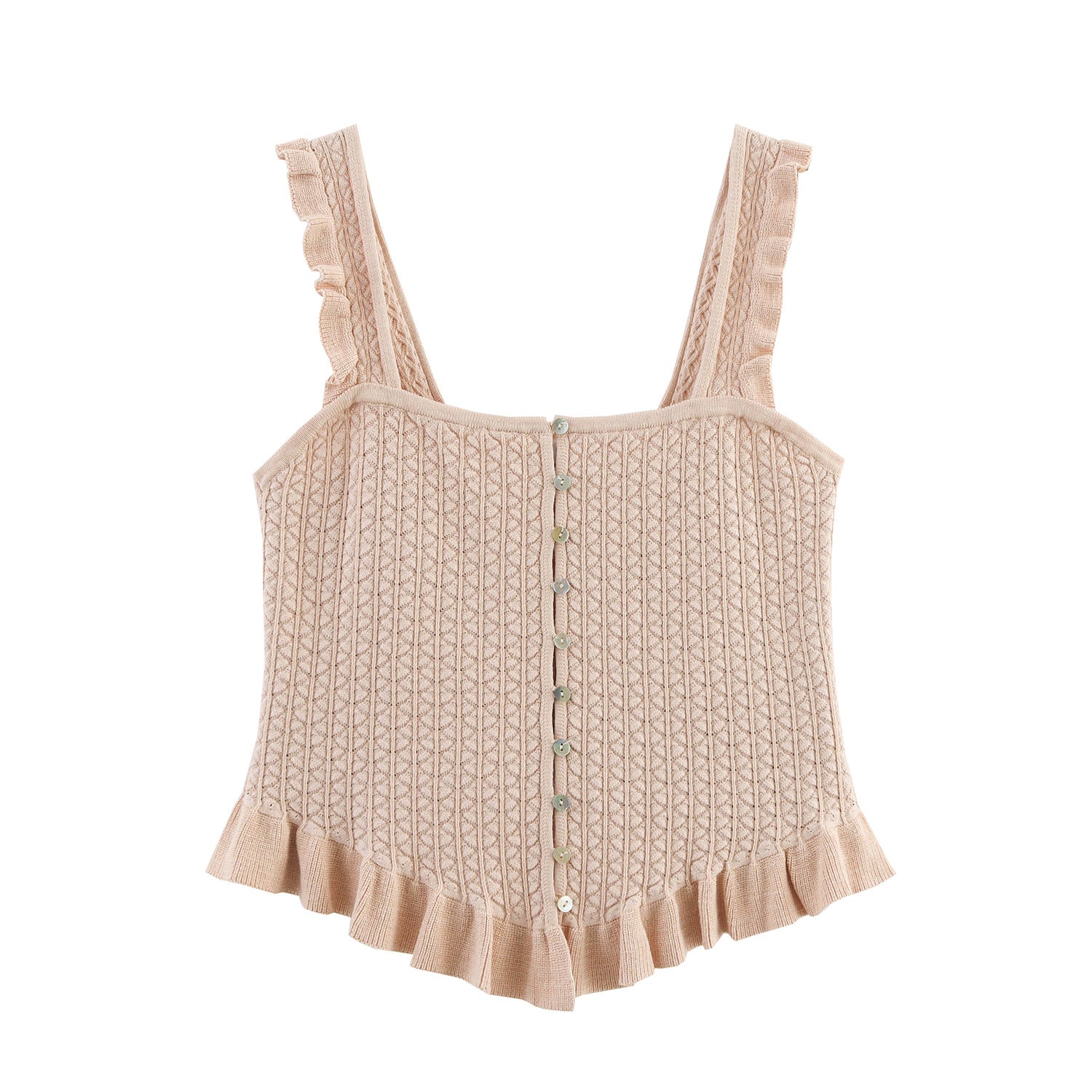 Single breasted knitted camisole vest for women