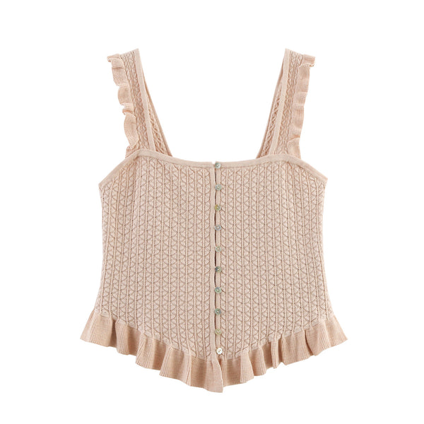 Single breasted knitted camisole vest for women