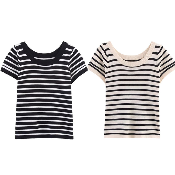 Women's European and American style round neck short sleeved T-shirt top