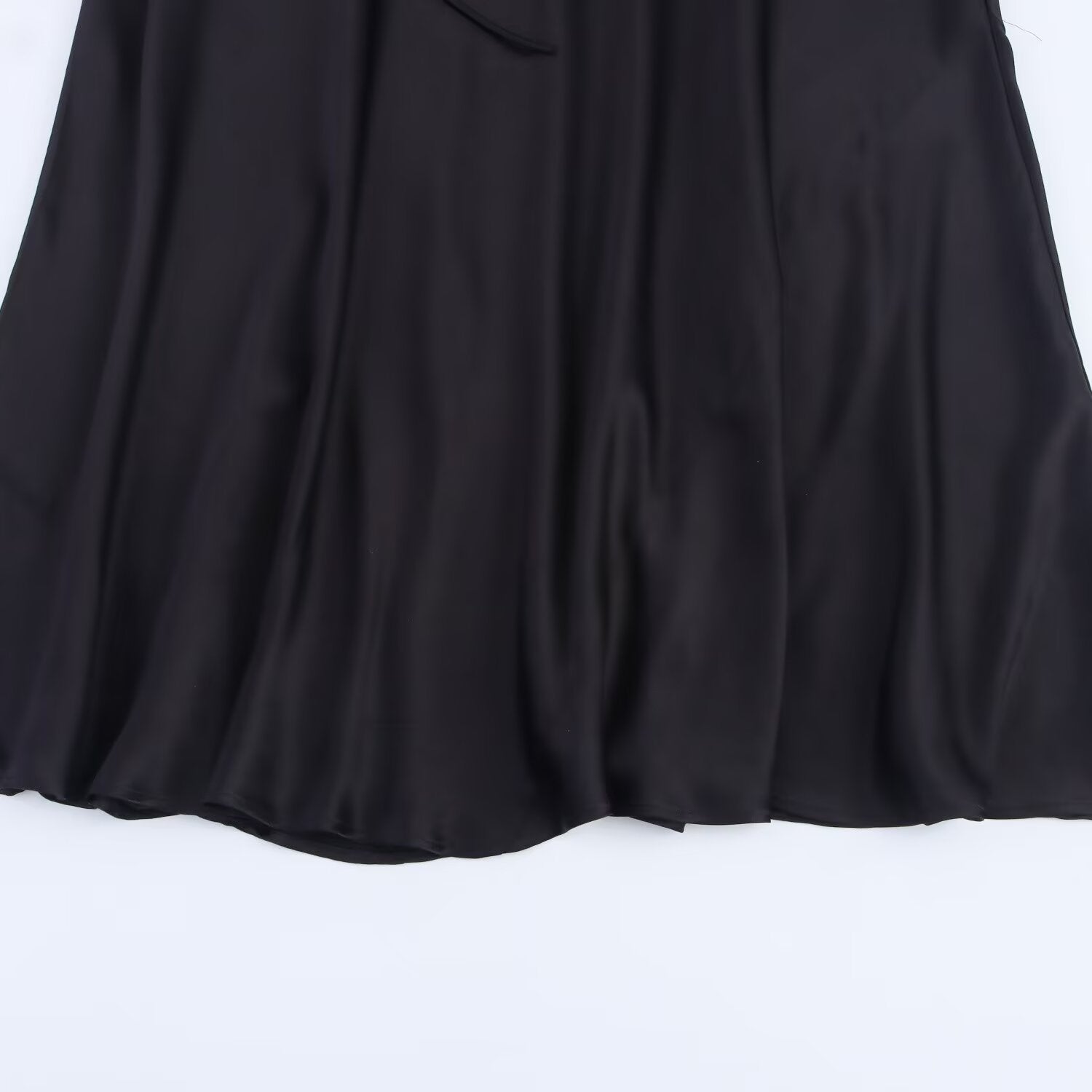 Silk textured backless lace up suspender dress for women