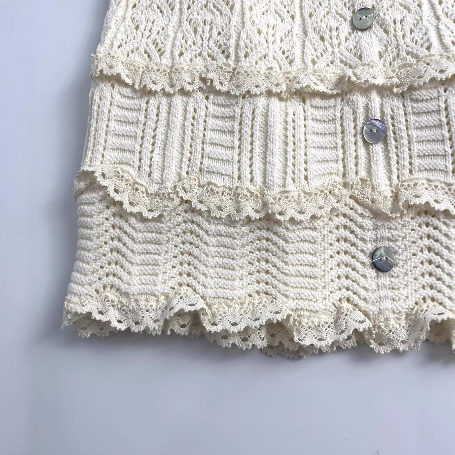 Knitted mesh hollow knitted camisole women's vest