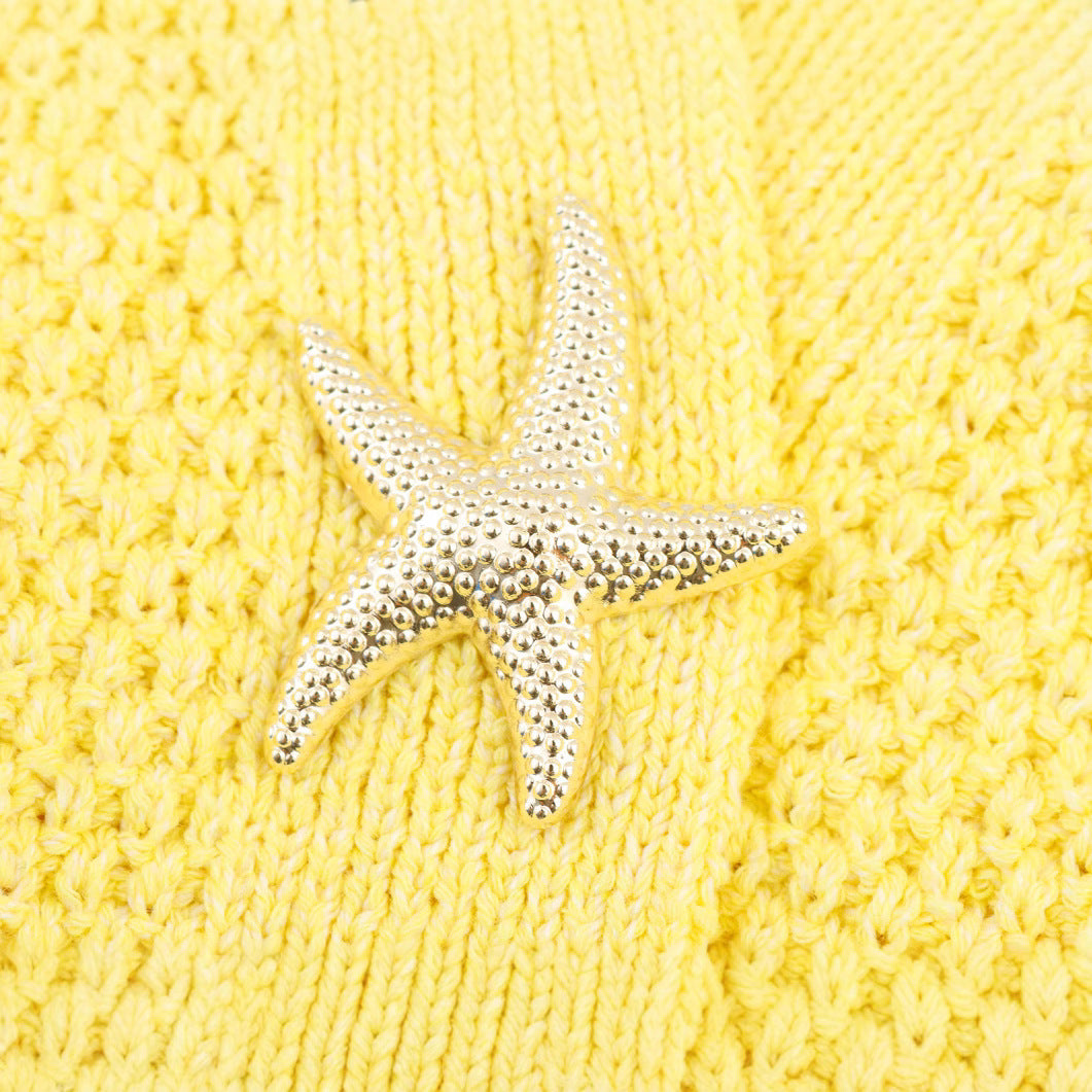 Fashion V-neck star button knit jacket for women
