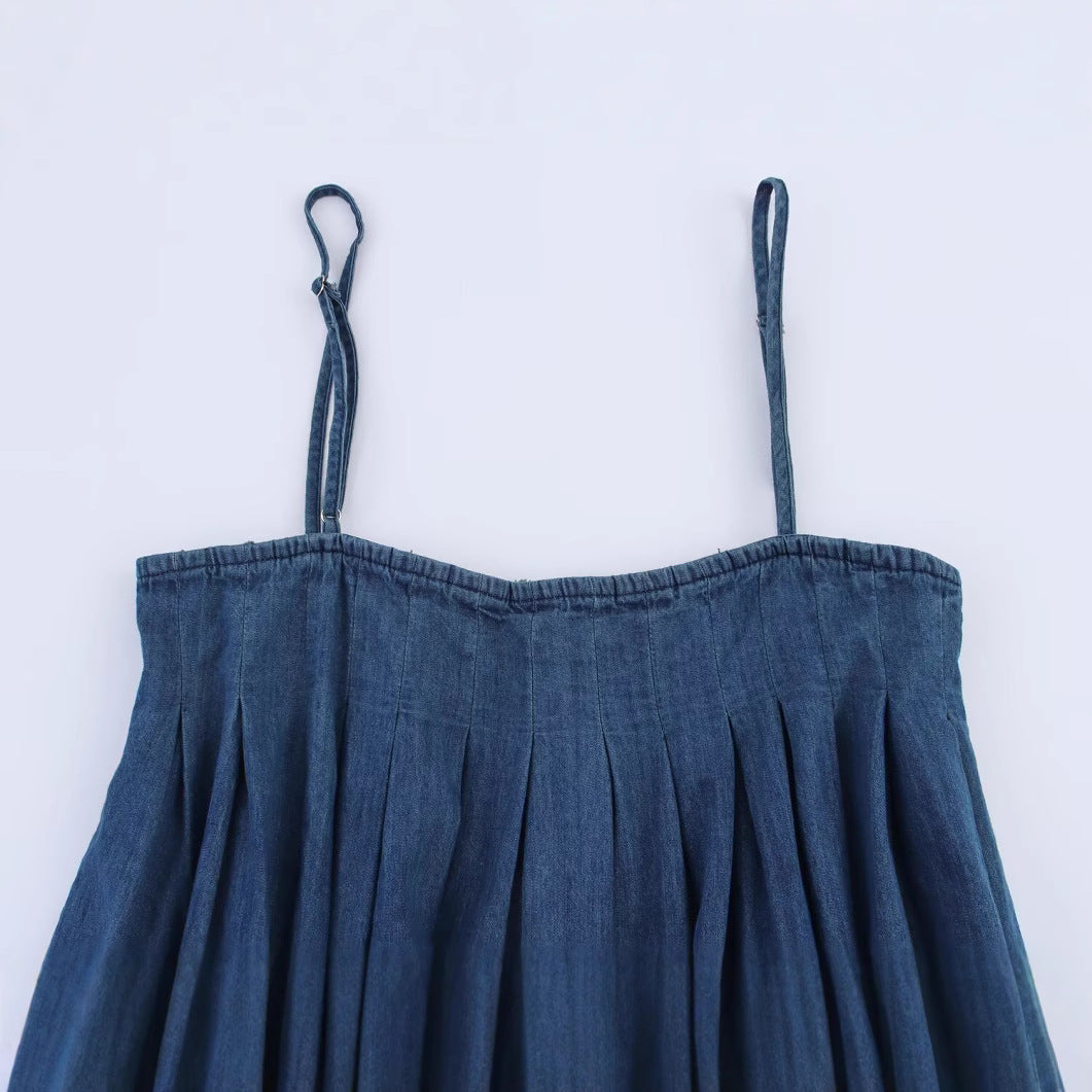 Fashion casual camisole denim dress for women