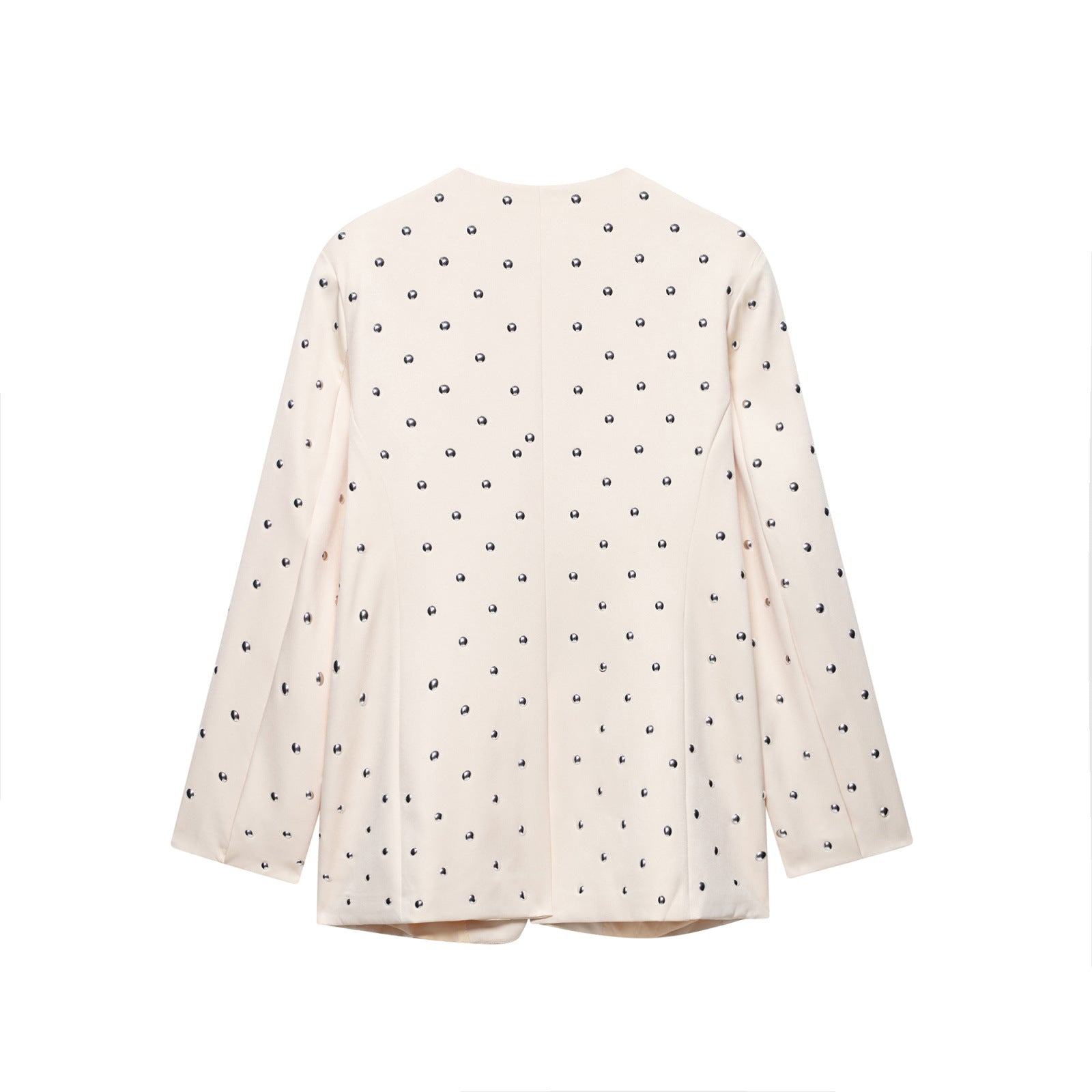 V-neck long sleeved studded suit jacket for women