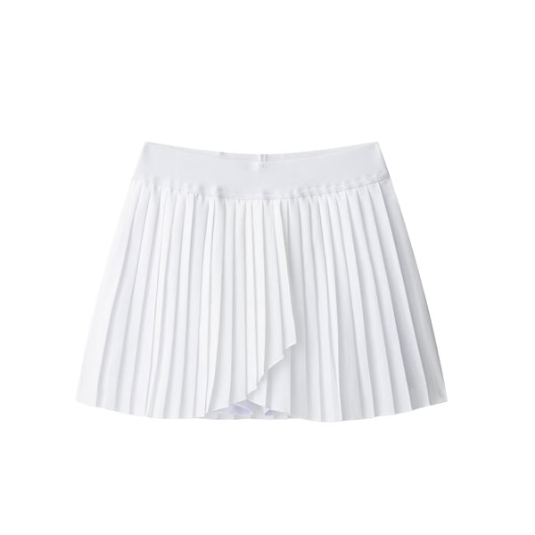 Asymmetric hemline pleated skirt for women