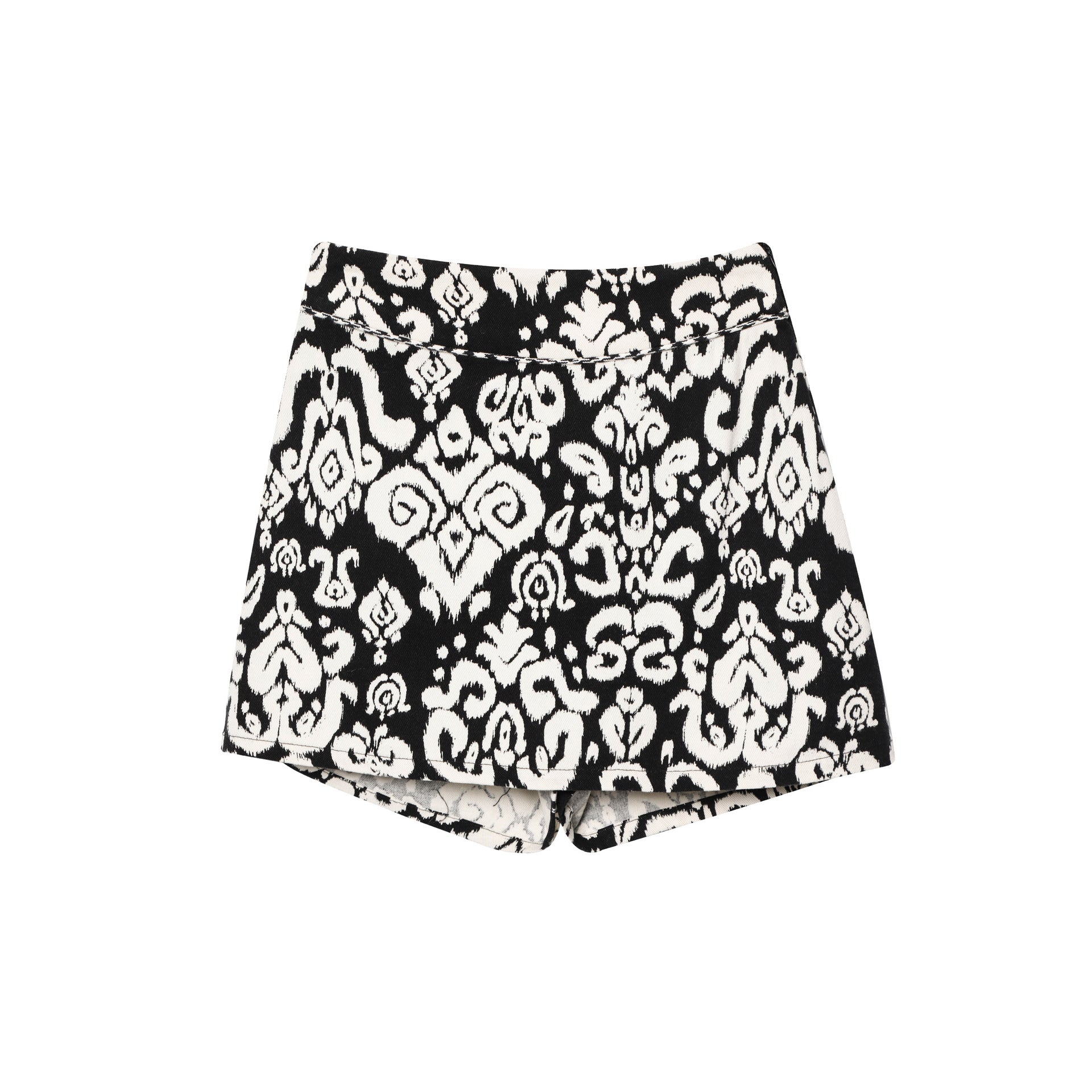 Printed V-neck vest+printed shorts set for women
