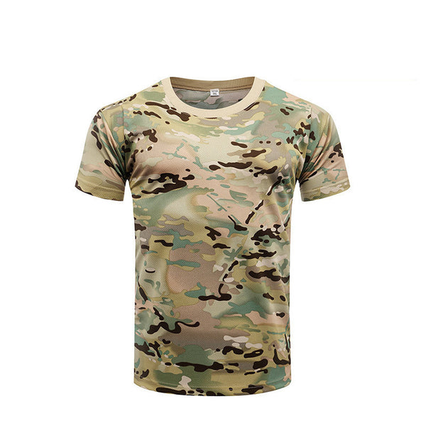 Outdoor camouflage clothing short sleeved men's summer quick drying sports T-shirt outdoor physical training clothing tactical T-shirt