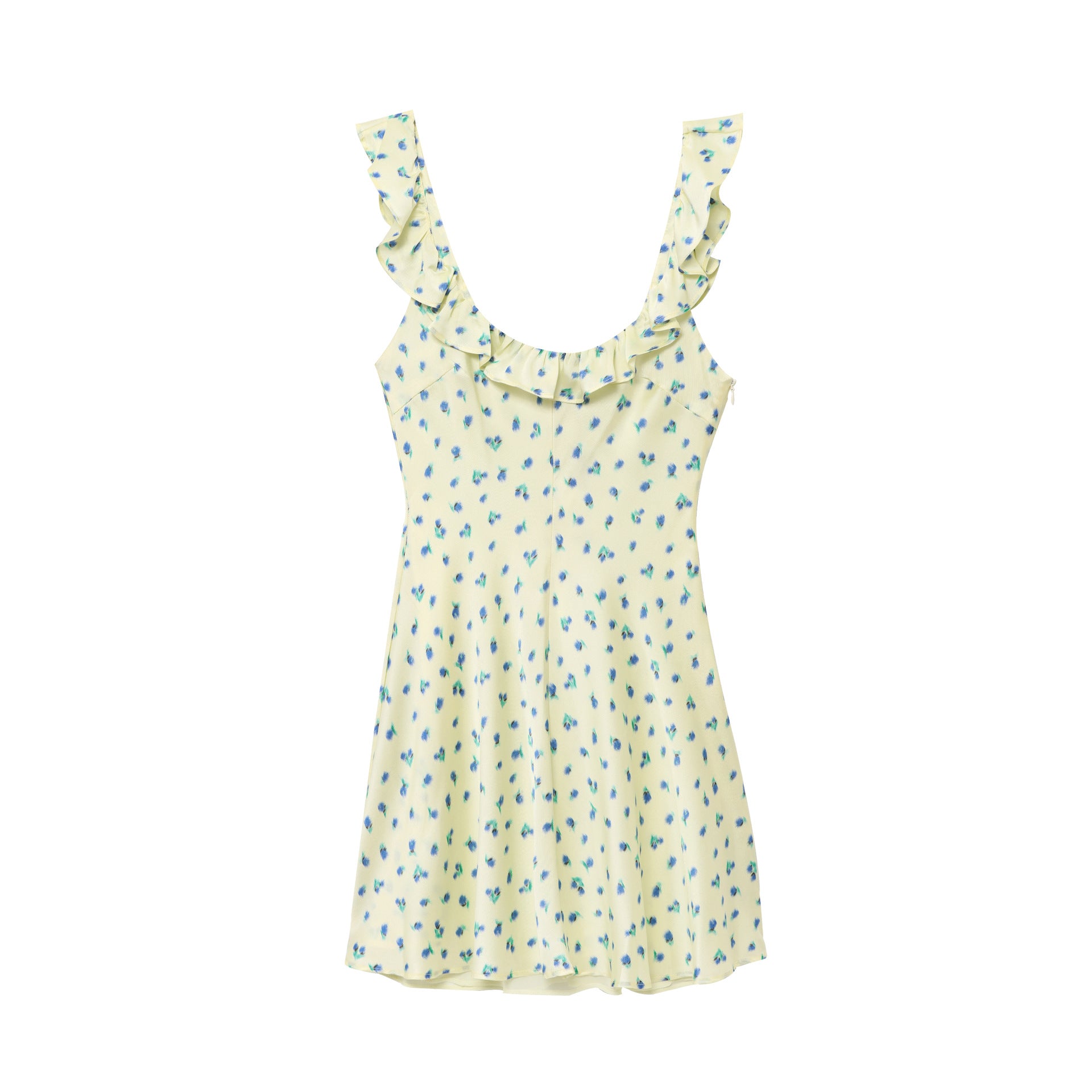 Printed silk satin texture dress for women