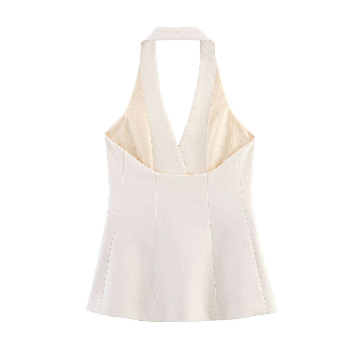 Slim fit one button neck hanging vest top women's vest