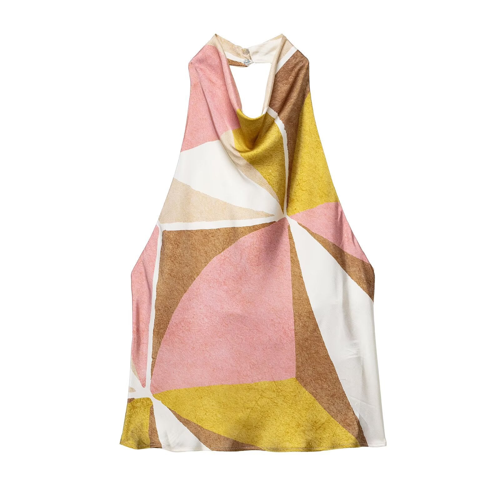 Printed neck top+printed skirt set for women