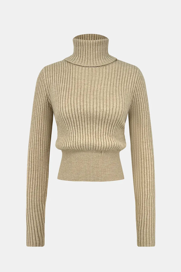 Knitted top women's solid color versatile