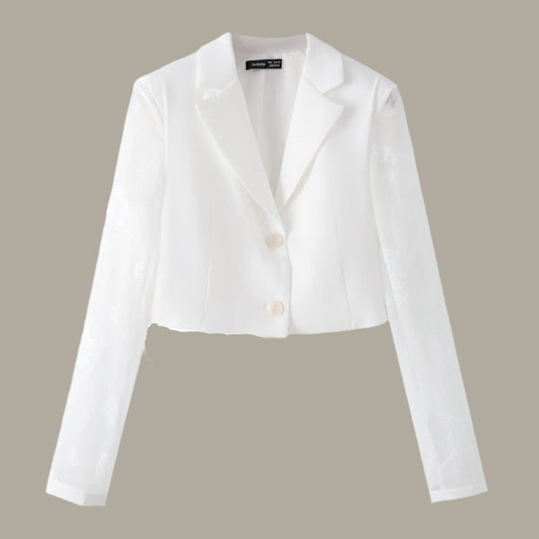 Women's European and American style lapel long sleeved suit jacket