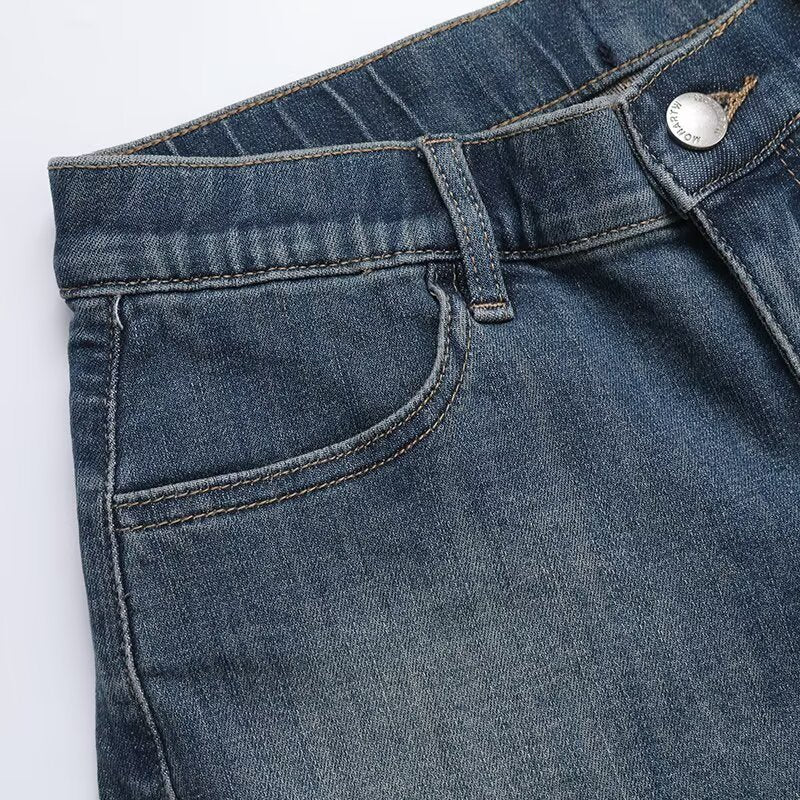 Casual loose vintage denim shorts for women