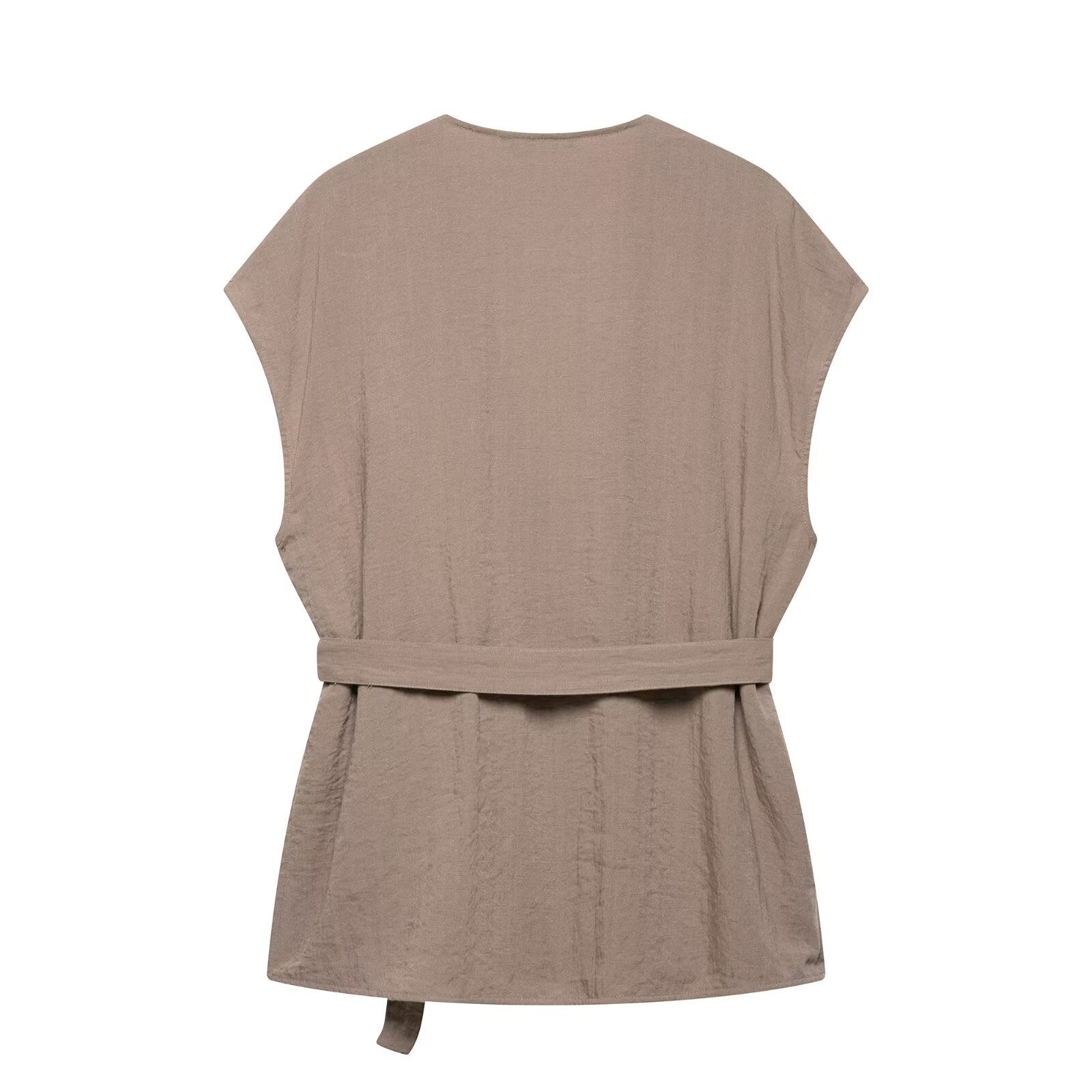Kimono style vest top+flared pants set for women