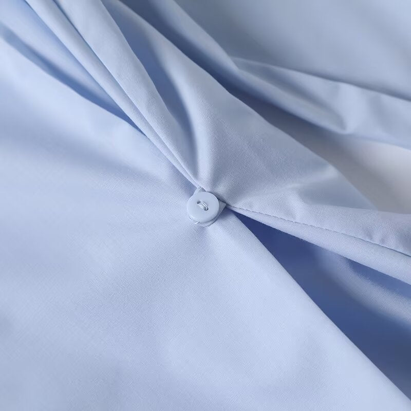 Button up waist fold long sleeved shirt top for women