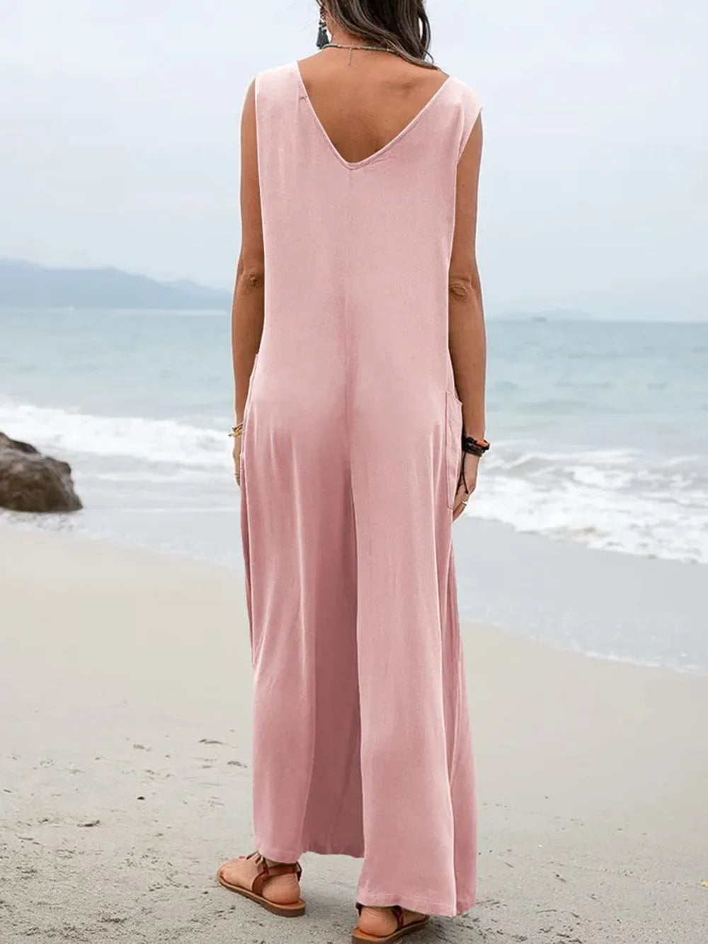 Spring and summer style women's jumpsuit sleeveless women's jumpsuit