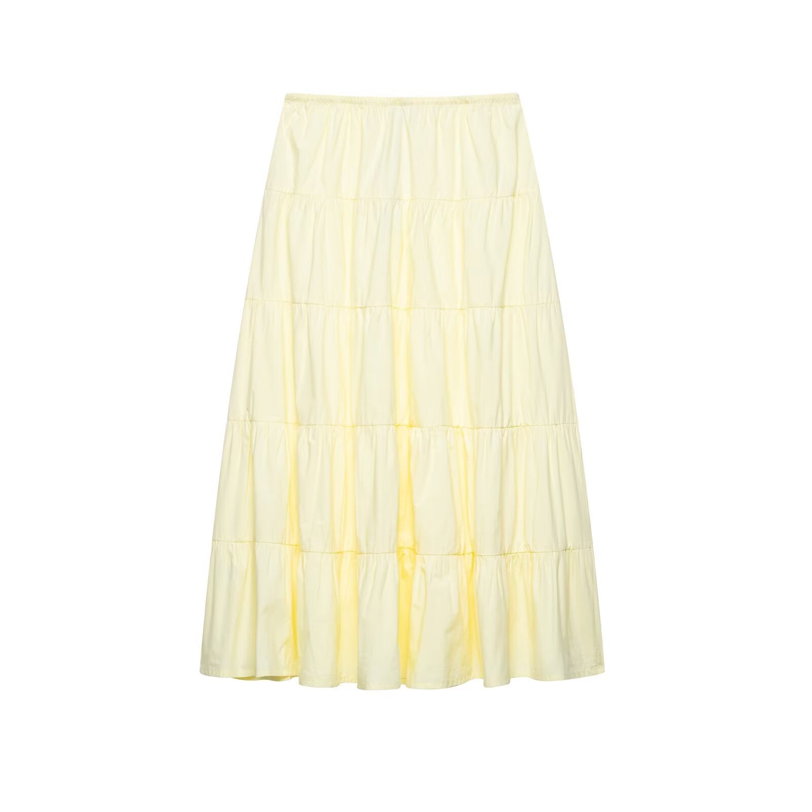 Solid color waist tie with layered patchwork half length skirt