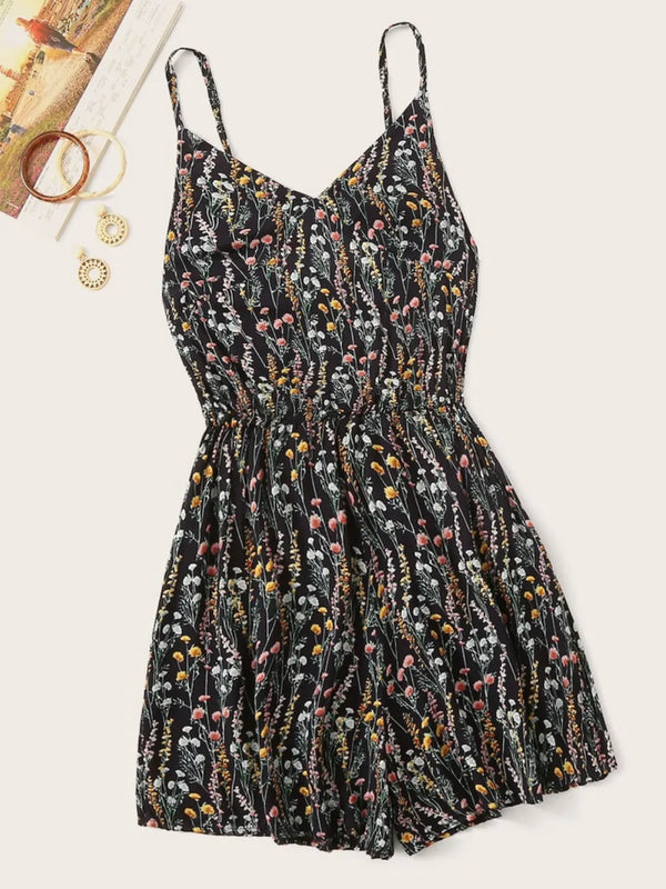 Floral camisole vacation style jumpsuit jumpsuit
