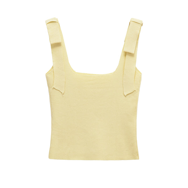 Bow tie tie backless camisole top for women