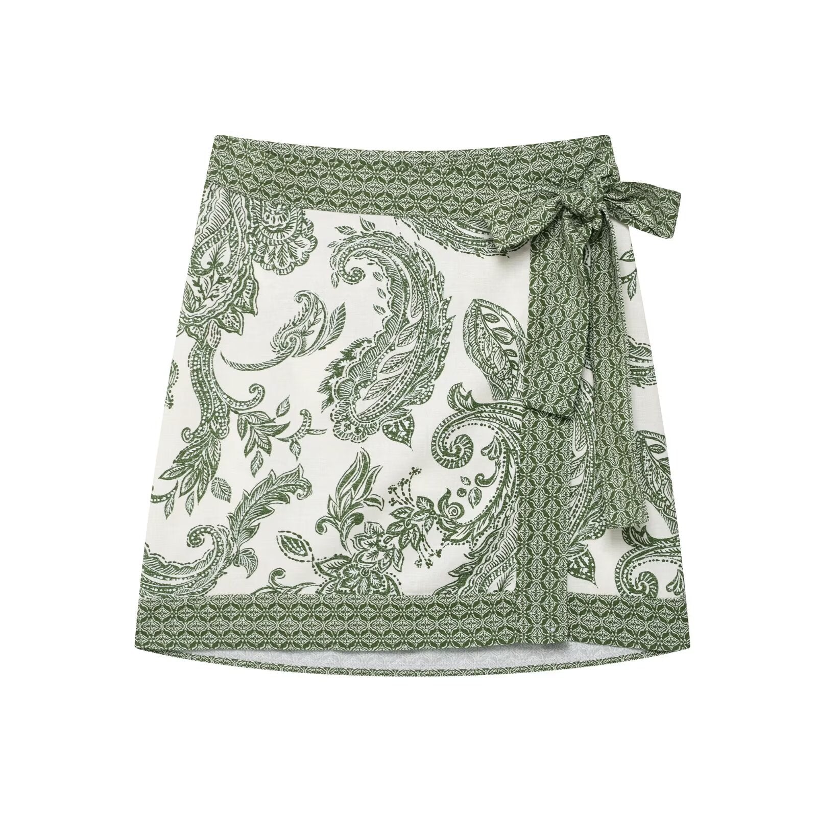 Printed shirt top+printed skirt set