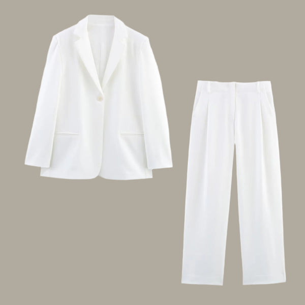 Women's European and American style one button suit jacket+casual pants set