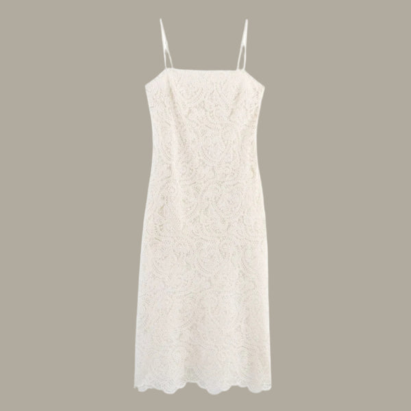 Women's European and American style lace hollow suspender lace dress