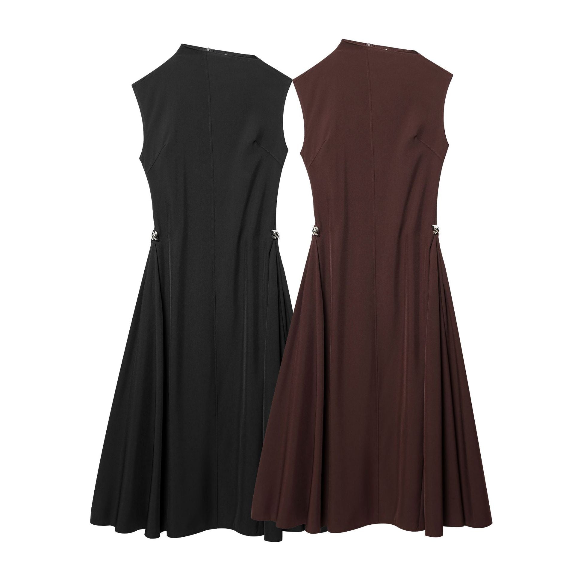 Metal Decorative Sleeveless Skirt Dress for Women