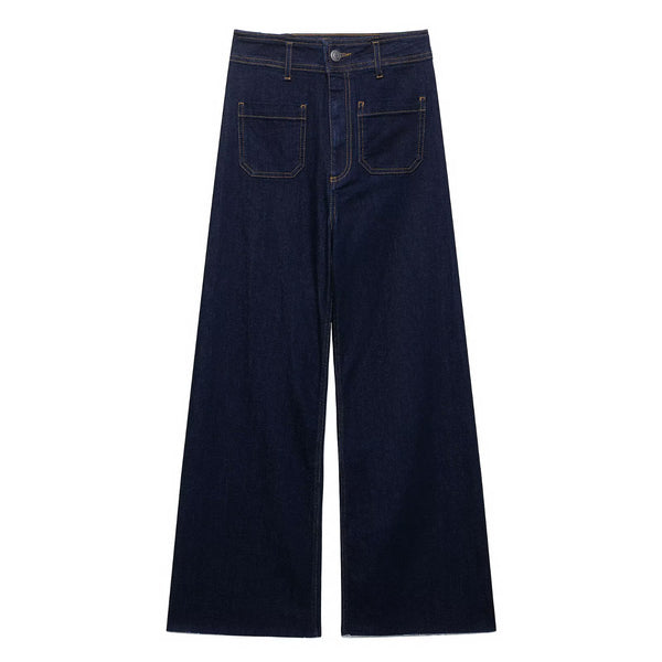 Fashionable and casual versatile high waist wide leg jeans for women