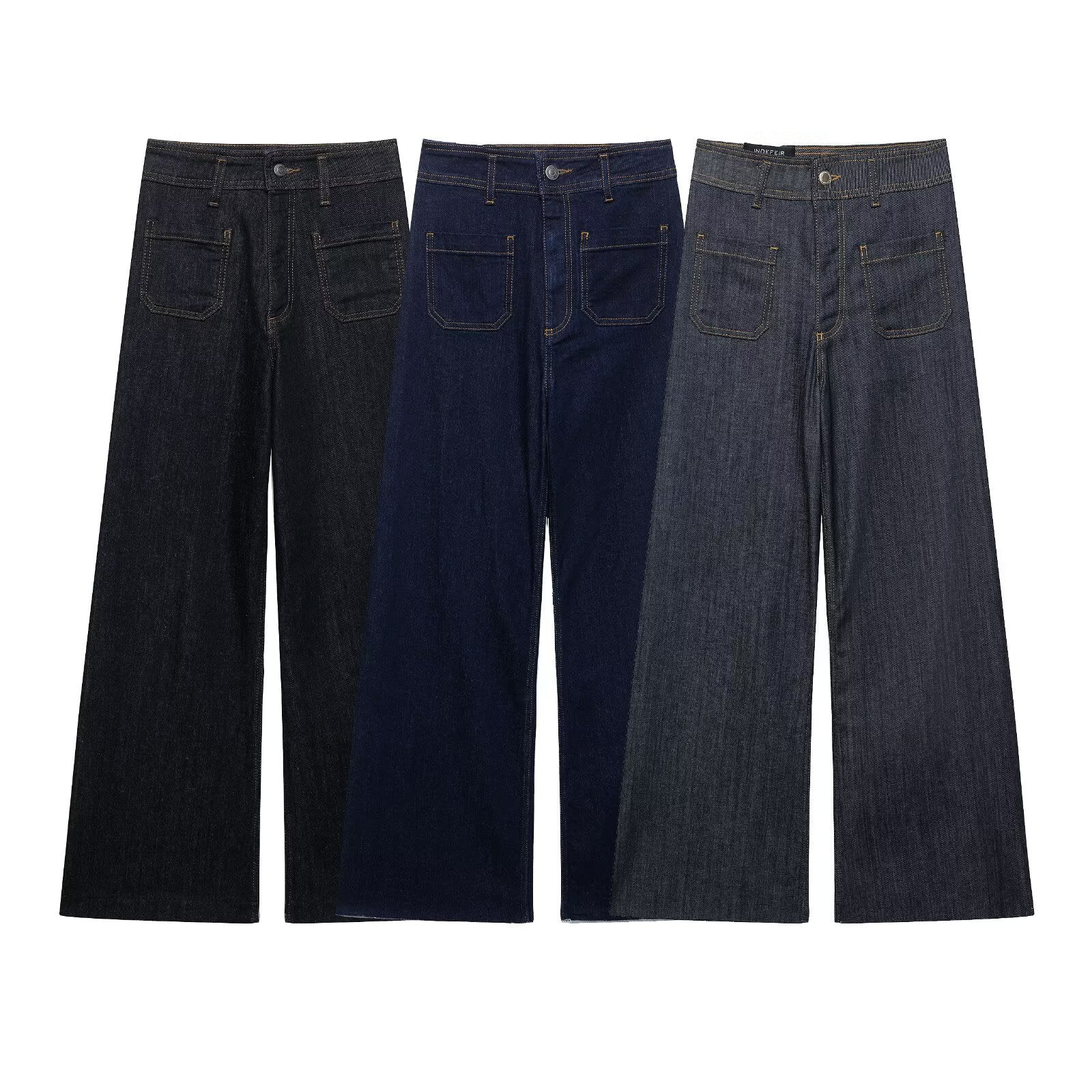 Fashionable and casual versatile high waist wide leg jeans for women