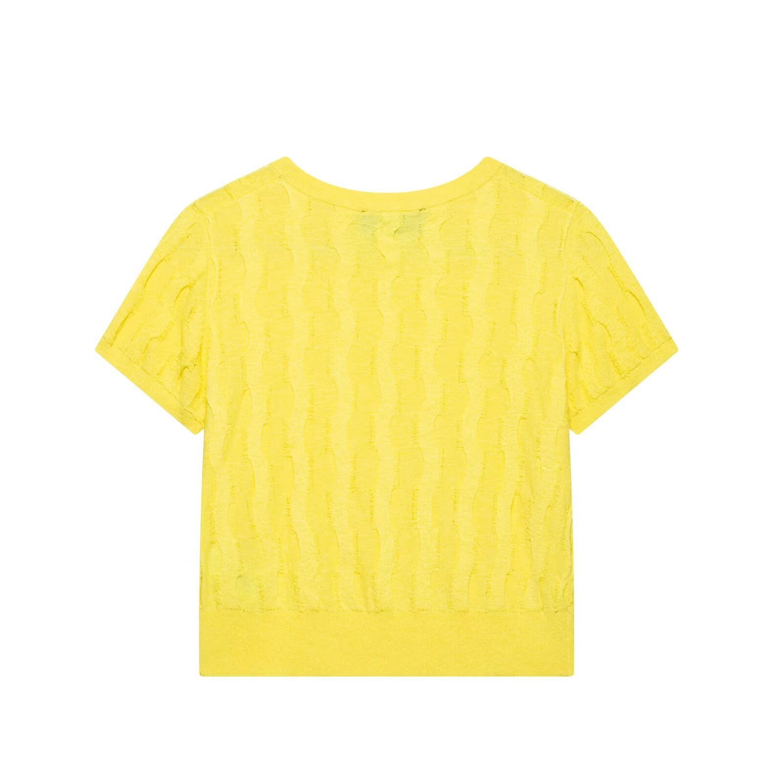 Round neck short sleeved knitted T-shirt top for women