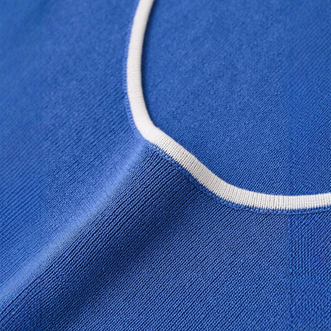 Fashionable slim fit striped design round neck T-shirt for women