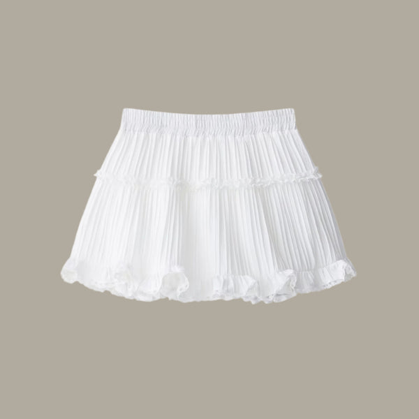 Solid color lace short cake skirt for women