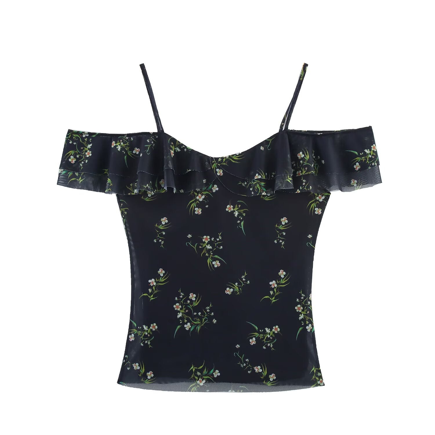 Fashion silk screen printed camisole vest+skirt set for women
