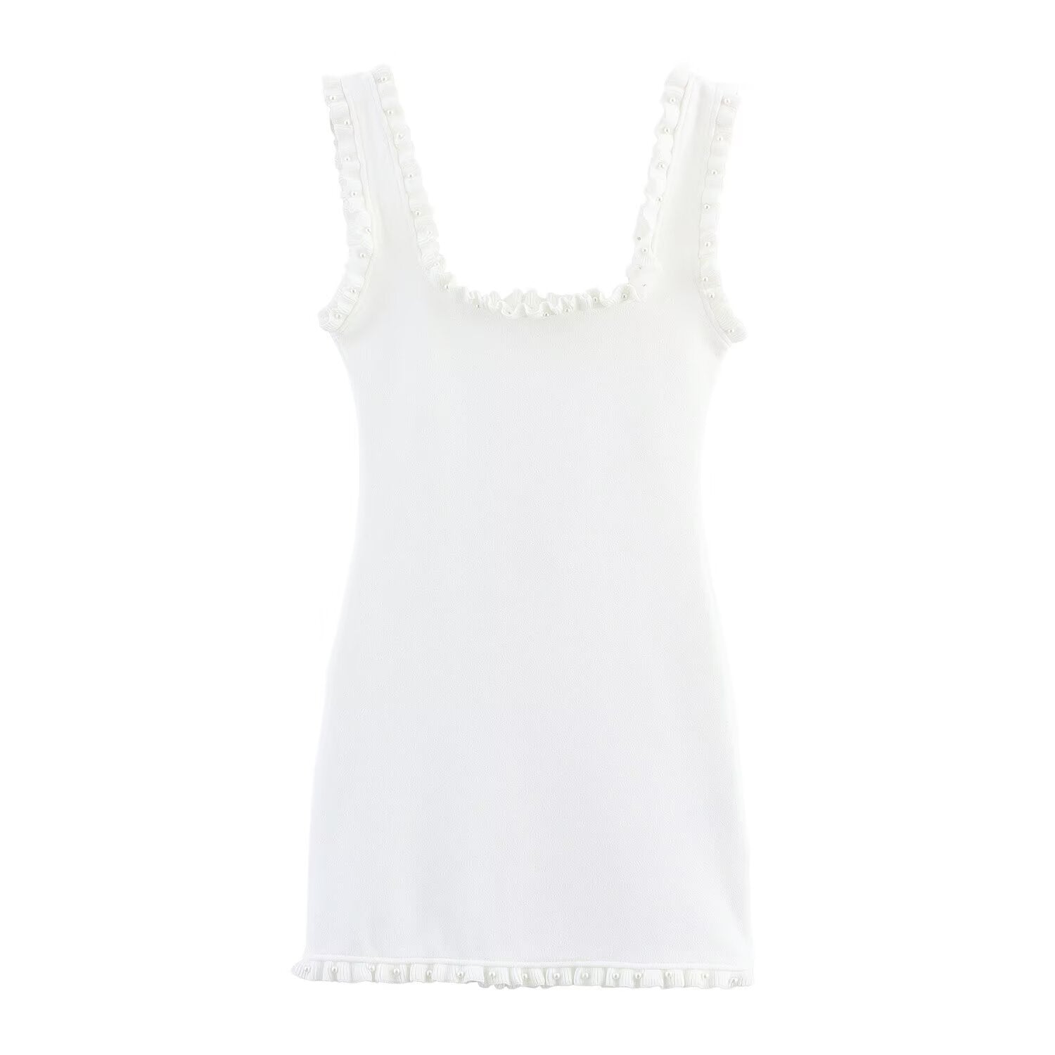 Flower embellished short suspender dress for women